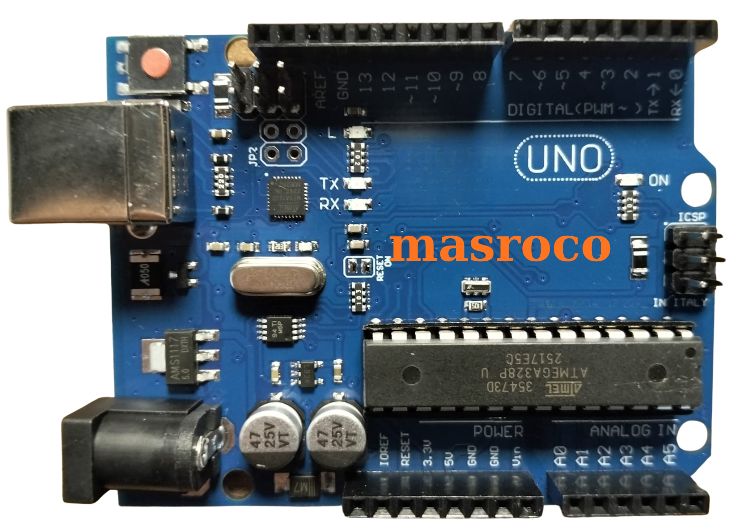 Arduino UNO R3 DIP (CH340G) + USB Kablo ve Header Hediyeli | Masroco