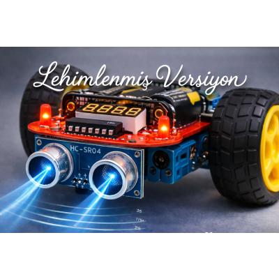 MASROKİT U2ML-8615 Ultrasonik Sensörlü Engelden Kaçan Robot Eğitim Kiti – Lehimlenmiş PCB’li Robotik Kit