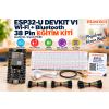 ESP-32U DevKit V1 38 Pin Wi-Fi + Bluetooth Eğitim Kiti (Lehimli, Siyah PCB)