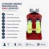 MASROKİT U2L-7717 Ultrasonik Sensörlü Engelden Kaçan Robot Eğitim Kiti (Fosforlu Sarı Motorlu)
